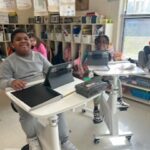 Second graders at New Albany Elementary enjoy flexible seating options Photos from New Albany School District's post