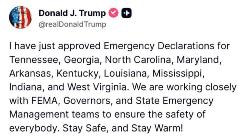 Thank you to President Donald J