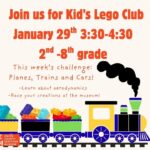 Kid's Lego Club canceled due to winter storm in New Albany Sadly due to Icestorm Fern this has been cancelled