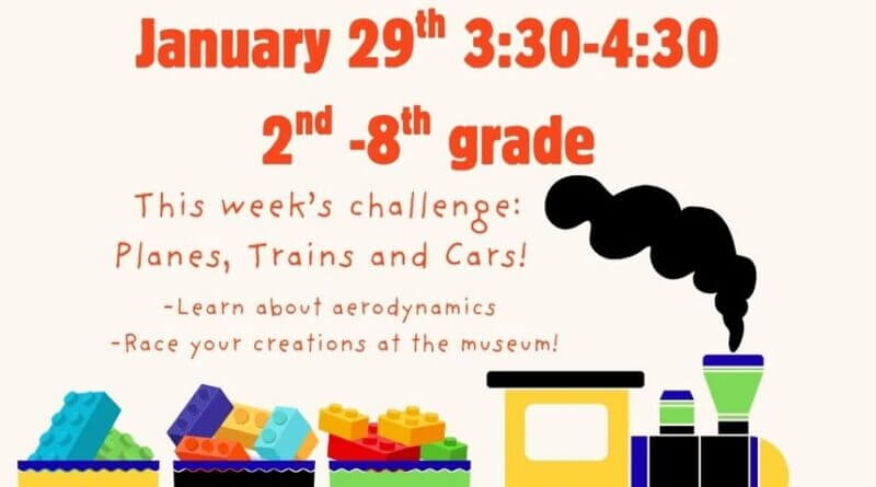 Join us for Kid's Lego Club on January 29th, 2026 from 3:30-4:30