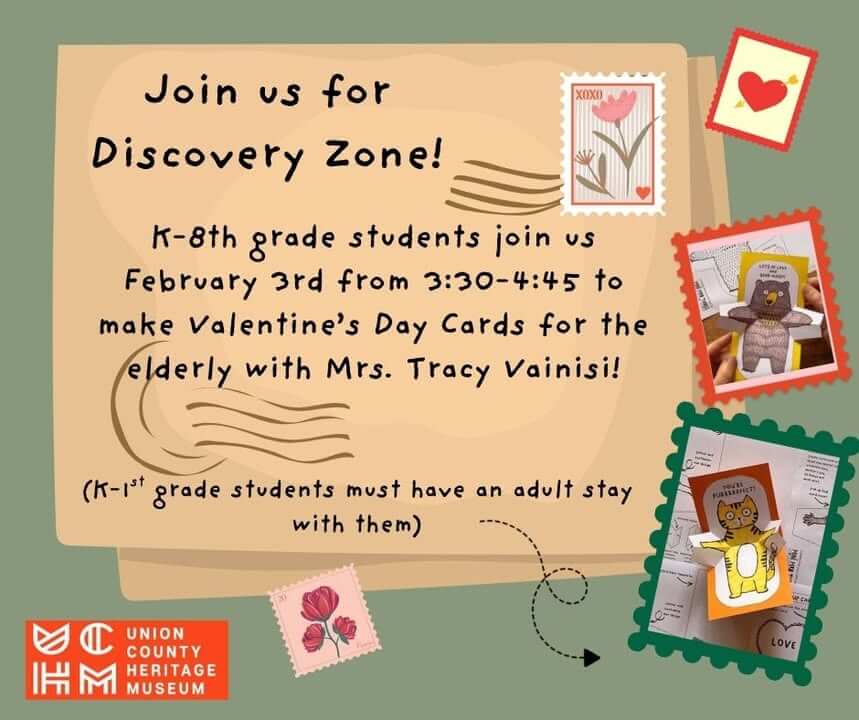 K-8th grade students, join us for Discovery Zone on February 3, 2026 from 3:30-4:45