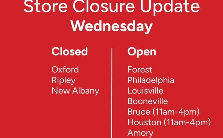 Due to current conditions, the following MaxxSouth store locations are closed today