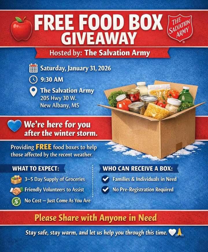 Make sure to check out the Salvation Army of New Albany tomorrow at 9:30am as they are giving away f