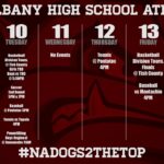 NAHS Athletics Schedule Highlights for This Week Here’s what is happening this week in NAHS Athletics