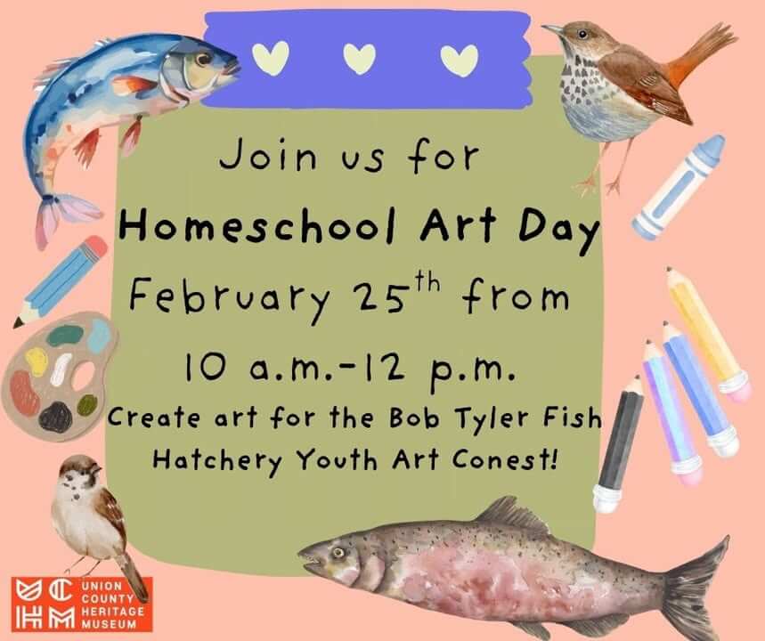 Sign up for homeschool art day February 25th from 10 a.m