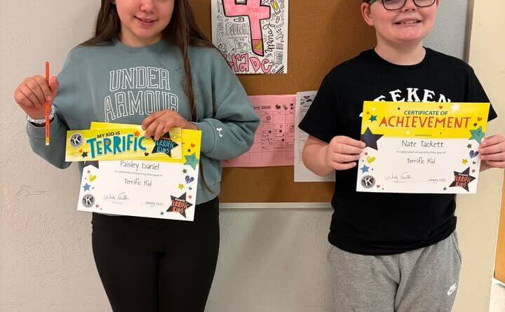 Mrs. Jamie’s Terrific Kids are Paisley Daniel and Nate Tackett!