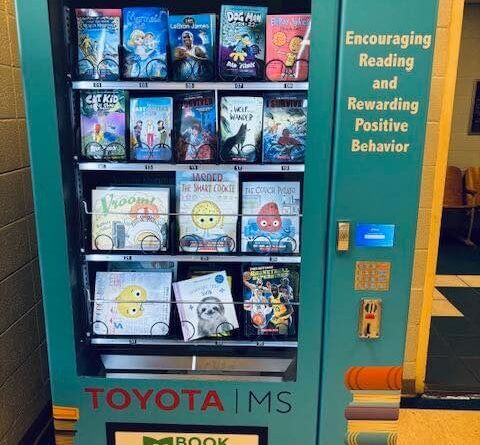 Our book vending machine is FULL of new books!
