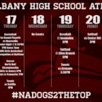 NAHS Athletics Schedule Highlights for the Week Here’s what is happening this week in NAHS Athletics