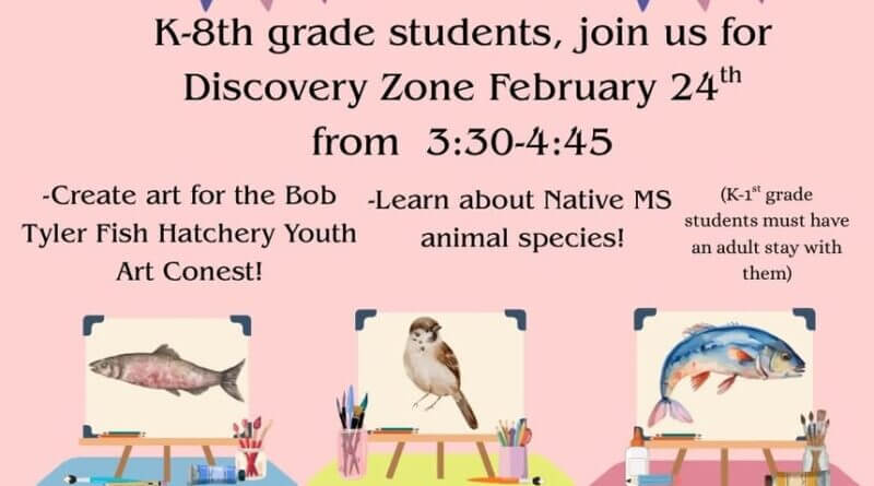 K-8th grade students, join us for Discovery Zone February 24th from 3:30-4:45