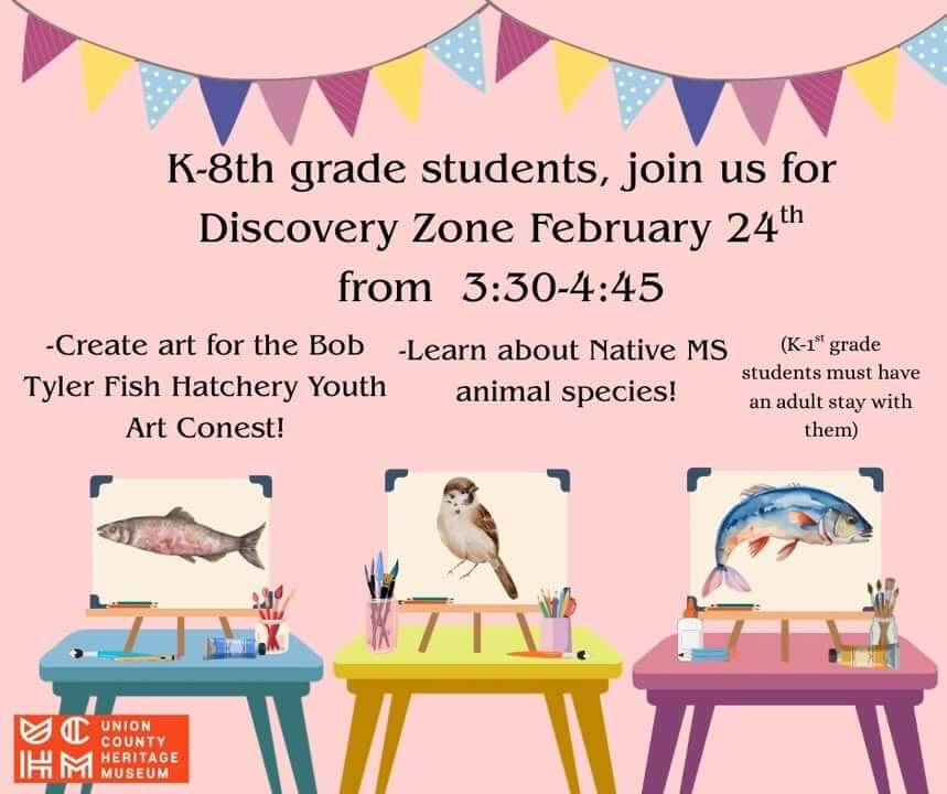 K-8th grade students, join us for Discovery Zone February 24th from 3:30-4:45