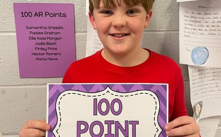 Congratulations to third grader, Henry Collier, for reaching 100 AR points!