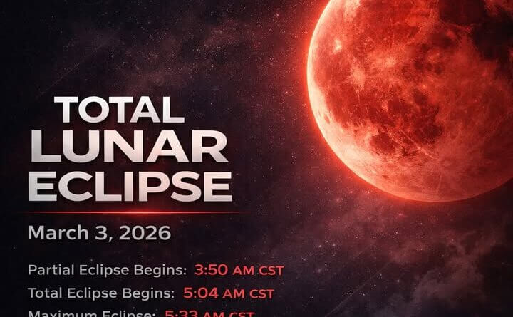 BLOOD MOON/TOTAL LUNAR ECLIPSE LATE TONIGHT INTO TOMORROW MORNING: