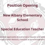 New Albany Elementary Seeks Special Education Teacher Position Opening: Special Education Teacher, NAES