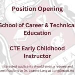 New Albany School of Career & Technical Education seeks early childhood instructor New Albany School of Career & Technical Education has a position opening for CTE Instruction-Early C