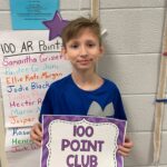 Third grader, Boone Hicks, reached 100 AR points