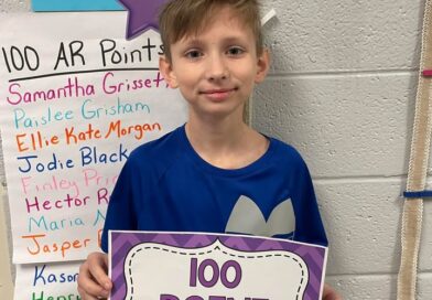 Third grader, Boone Hicks, reached 100 AR points