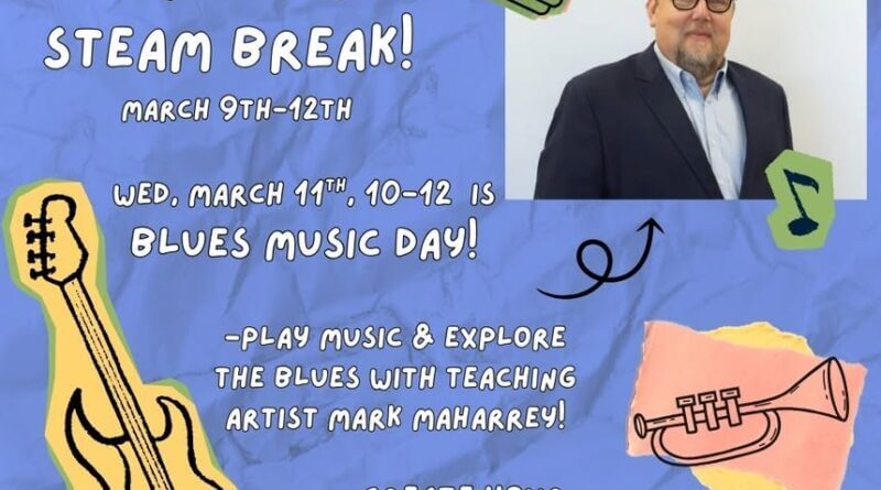 2nd through 8th grade students join us for STEAM Break March 9th-12th from 10 to 12!