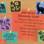Free After-School Discovery Zone Offers Printmaking and Art Activities for K-8 Students in New Albany K-8th grade students, join us for Discovery Zone!