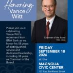 Vance Witt Retires After 58 Years of Leadership at BNA Bank For 58 years, Vance Witt has been a trusted leader, mentor and friend to BNA Bank and the Northeast