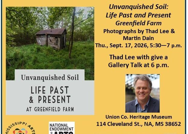 The photographs of Thad Lee, photographer of Faulkner's Mule Farm: GreenField Farm, will open at the
