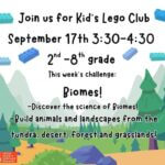 Students in grades 2-8 invited to LEGO Club on September 17 in New Albany 2nd-8th grade students join us on September 17th from 3:30-4:30 for lego club!