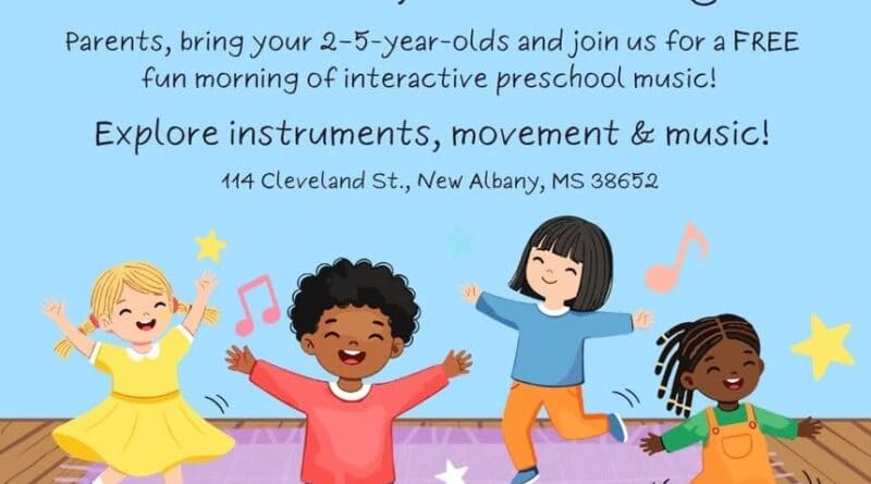 Preschool parents, bring your 2-5 year old and join us for a fun morning of music, instruments and m