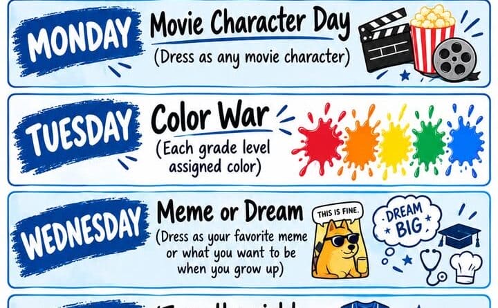Homecoming Theme Days were announced today!