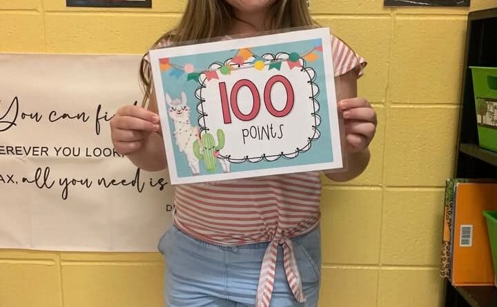 Congratulations to fourth grader, Samantha Grissett, for earning 100 AR points!!