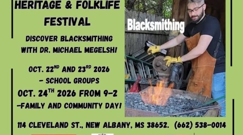 Join us Saturday, October 24th from 9-2 to explore the Mississippi Hills Heritage and Folklife Festi
