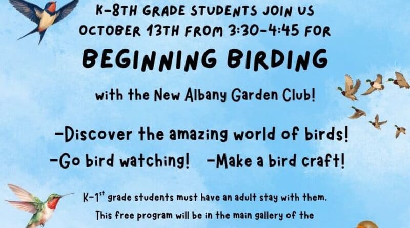 K-8th grade students, join us for Discovery Zone to learn about Beginning Birding with the New Alban