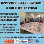Union County Piecemakers to showcase quilting at Mississippi Hills Heritage Festival Discover quilting with the Union County Piecemakers at the Mississippi Hills Heritage and Folklife F
