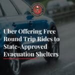 Uber offers free rides to evacuation shelters amid storm Uber today announced it will be offering free round-trip rides, up to $40 each way, to and from the