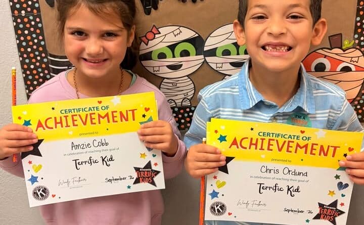 Mrs. Anna’s Terrific Kids for September are Amzie Cobb and Chris Orduna!
