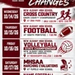 Athletic events rescheduled to support VOLLEYDAWGS this Friday in Clinton Some athletic events and activities have been shifted around to help support our VOLLEYDAWGS this Fr