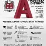 New Albany School District earns top A rating The New Albany School District is proud to announce that we have earned an A rating!