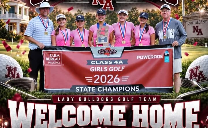 Welcome your 2026 State Championship Lady Golf team back to New Albany tonight!