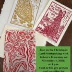 Workshop offers beginner printmaking for holiday cards Create your own Christmas cards this year with teaching artist Rebecca Browning!