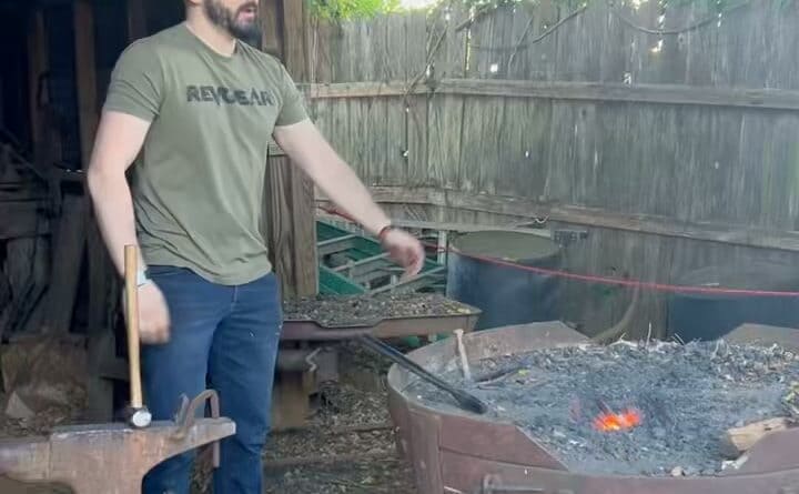 Dr. Michael Megelsh demonstrated blacksmithing at the Mississippi Hills Heritage and Folklife Festiv